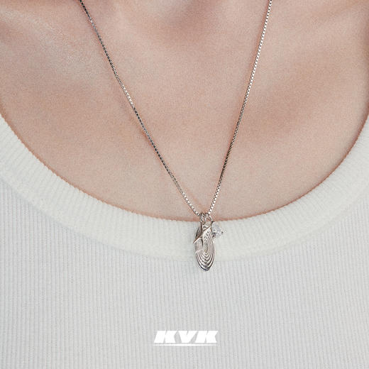 KVK字母基础元素项链小众设计简约气质925银锁骨链女高级感项链 商品图1