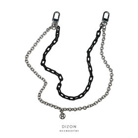 DIZON 钛钢黑色双层裤链 重工业质感垂钓蹦迪街舞夜店嘻哈裤链男