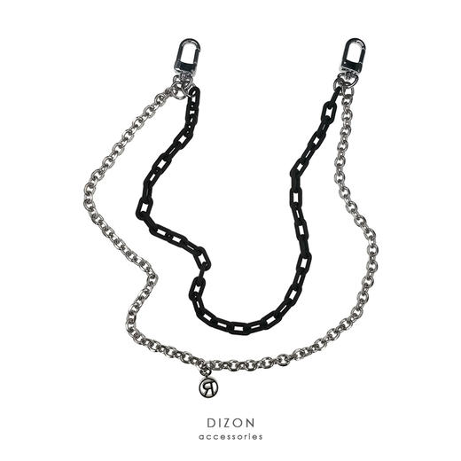 DIZON 钛钢黑色双层裤链 重工业质感垂钓蹦迪街舞夜店嘻哈裤链男 商品图0