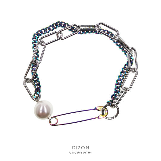 DIZON 双层珍珠幻彩钛钢ins手链 小清新极细放敏感情侣多层手链韩 商品图0