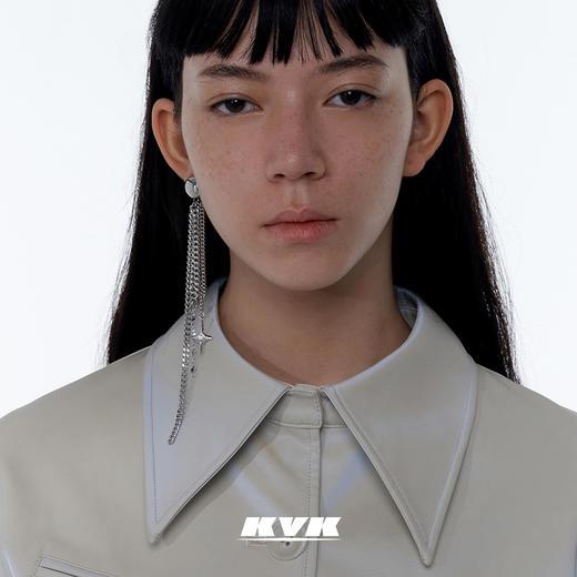 KVK耳环2021年新款潮高级感耳夹无耳洞女长款流苏个性耳饰女饰品 商品图1