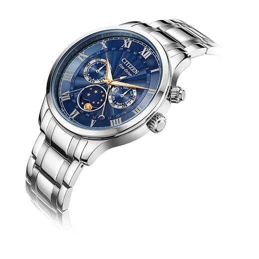 西铁城日本官方正品光动能月相盈亏月份星期日历男表AP1050-81L 商品图7