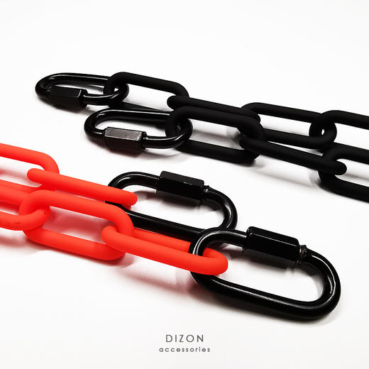Dizon 荧光橙工业机能裤链 街舞嘻哈彩色裤链 不掉色哑黑街头锁链 商品图2