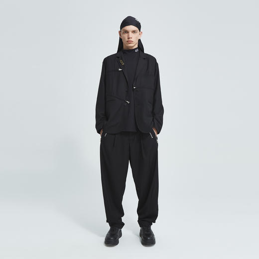 FPA(VENGETICE) 宽松垂感拉链西装裤 春季直筒长裤褶边阔腿休闲裤 商品图3