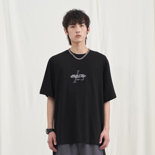 PCLP(PERCLIPS) 圆领印花短袖t恤男纯棉夏季国潮牌港风宽松半截袖 商品图0