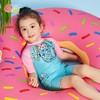 贝贝怡2021新款女童连体泳衣宝宝速干防晒美人鱼儿童泳帽泳衣套装212P2355 商品缩略图1