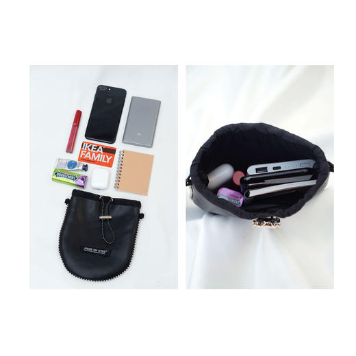 〖HIDDE NN OTES〗原创单肩包 mini链条钢珠抽绳圆弧斜挎手机包 商品图3