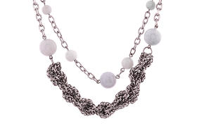 made by dizon 国风人造玉石锆石编织项链套装 手工钛钢男项链