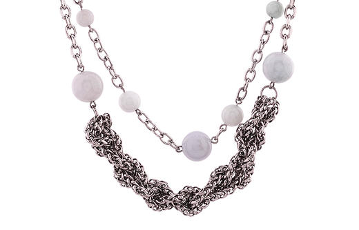 made by dizon 国风人造玉石锆石编织项链套装 手工钛钢男项链 商品图0