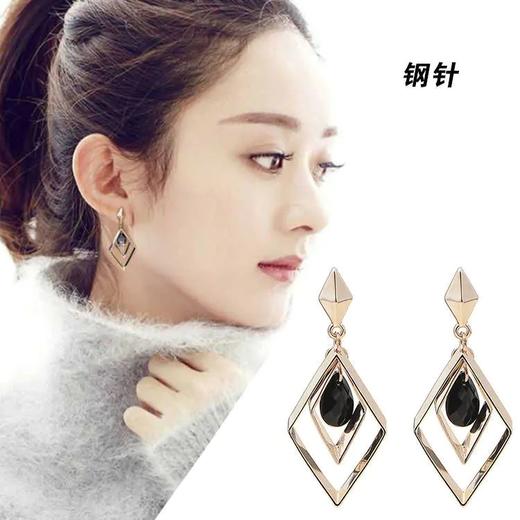 TZW-网红菱形耳环女韩国名媛气质简约耳饰 商品图5