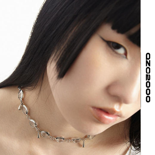 QZC2000 铆钉吊坠镜面环扣金属项链 男女同款百搭饰品 商品图1