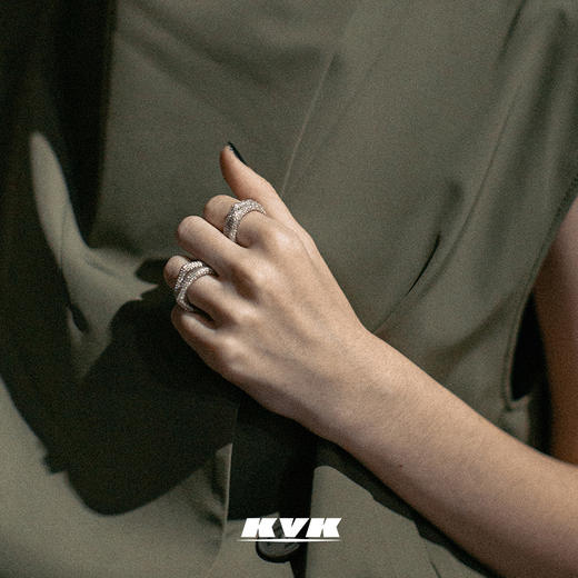 KVK网红戒指925银时尚个性2021新款ins潮指环女组合原创轻奢配饰 商品图2