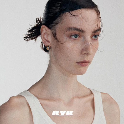 KVK双环双色925银耳环高级感原创小众设计简约个性耳钉女耳饰轻奢 商品图2