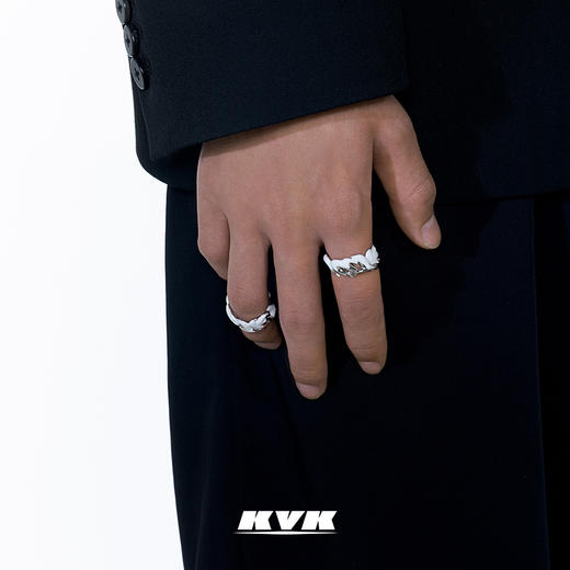 KVK×fourtry 潮流合伙人2 火焰戒指925银小众设计开口戒指配饰 商品图1