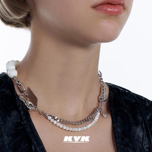 KVK×fourtry 潮流合伙人2 白玉项链轻奢小众设计感锁骨链颈饰品 商品图2