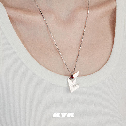 KVK字母基础元素项链小众设计简约气质925银锁骨链女高级感项链 商品图2