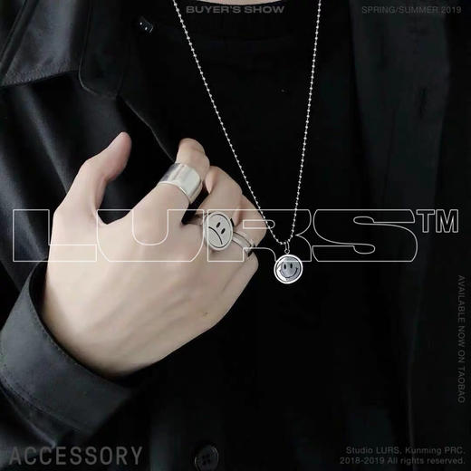 【LURS官方店铺】原创设计国潮笑脸项链男嘻哈项链女潮牌笑脸吊坠 商品图2