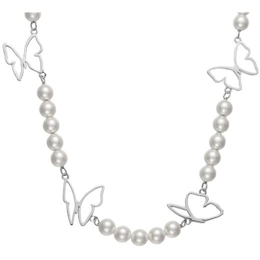 LURS原创设计国潮珍珠蝴蝶相间国潮ins风简约百搭项链男项链女 商品图4