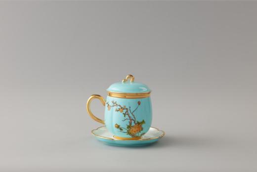 夫人瓷西湖蓝元杭瓜棱树枝茶杯碟四件套280ml 商品图3