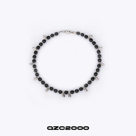 QZC2000 朋克暗黑风梦幻珍珠铆钉吊坠串珠磁铁吸扣项链男女同款