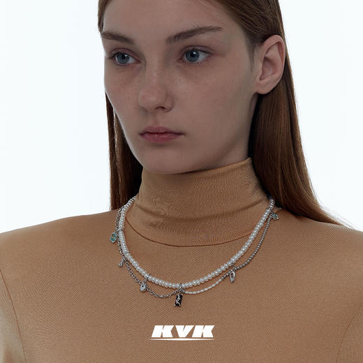 KVK2021个性高级感珍珠项链毒液宝石项链新款潮气质轻奢项链配饰 商品图3