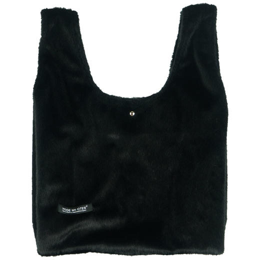 〖HIDDENNOTES〗原创小众 毛绒背心包 黑色仿兔毛链条斜挎手提袋 商品图4