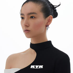 KVK耳钉2021年新款潮桃花晶石潮高级感耳坠女网红耳饰女饰品耳环