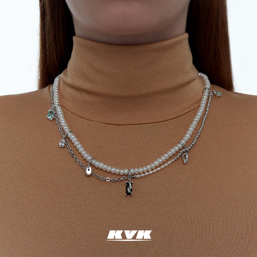 KVK2021个性高级感珍珠项链毒液宝石项链新款潮气质轻奢项链配饰 商品图1