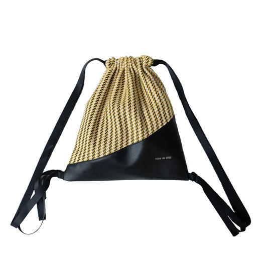 〖HIDDENNOTES〗原创抽绳包 ins阳光元气鹅黄编织单/双肩托特包 商品图4