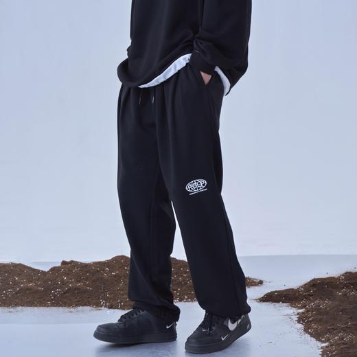 PCLP(PERCLIPS) 针织环球LOGO卫裤 休闲运动潮牌宽松直筒抽绳裤男 商品图0