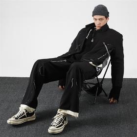 PCLP(PERCLIPS) 解构破坏西服 拼接男士休闲西装韩版潮流外套