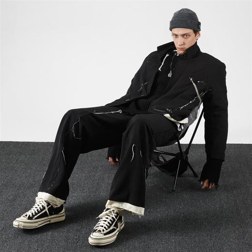 PCLP(PERCLIPS) 解构破坏西服 拼接男士休闲西装韩版潮流外套 商品图0