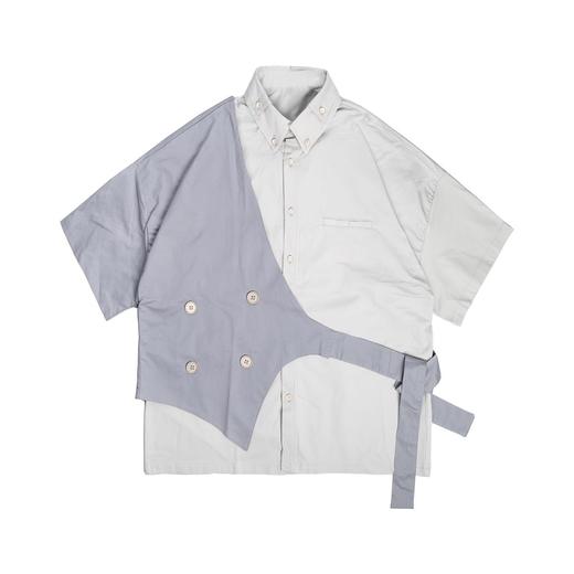 PCLP(PERCLIPS)假两件短袖衬衫国潮牌夏季工装日系港风半袖衬衣男 商品图1