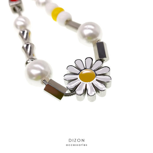 MADE BY DIZON 雏菊手链 GD潮流钛钢情侣 菊花 珍珠 元素 小众款 商品图3