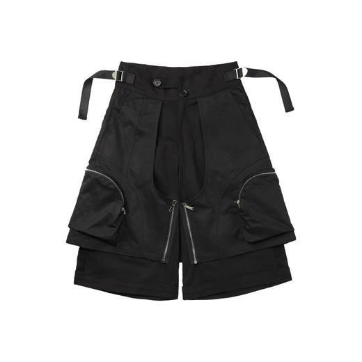 PCLP(PERCLIPS) 解构可拆卸拉链休闲短裤男国潮牌潮流宽松五分裤 商品图4