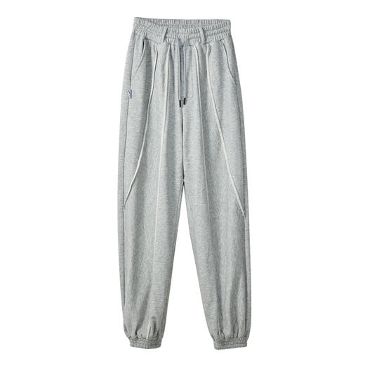 PCLP(PERCLIPS)针织宽松束脚卫裤国潮牌潮流百搭灰色休闲运动长裤 商品图4