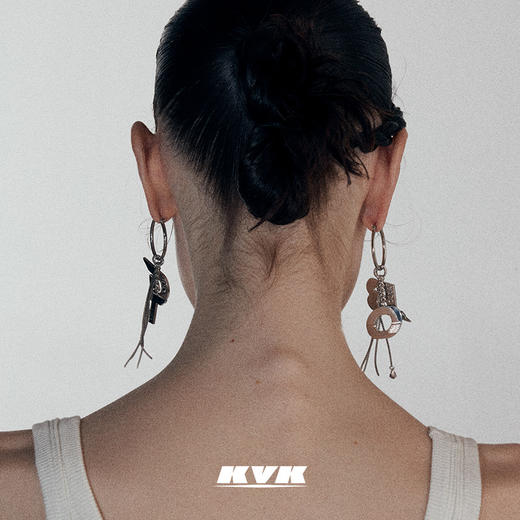 KVK字母拼接耳环2021年新款潮小众设计气质高级感轻奢流苏耳坠ins 商品图2