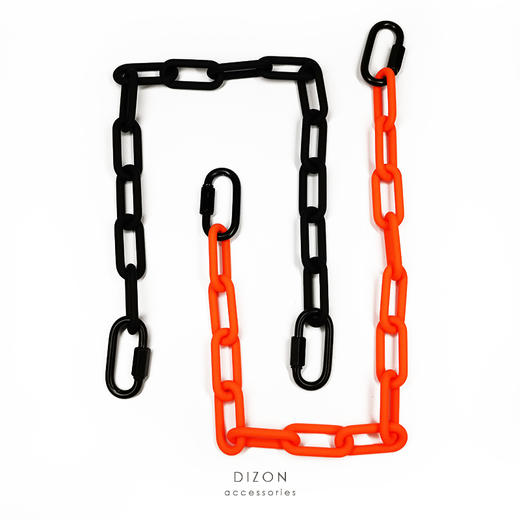 Dizon 荧光橙工业机能裤链 街舞嘻哈彩色裤链 不掉色哑黑街头锁链 商品图1