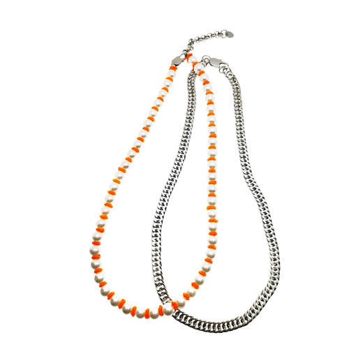 DI ZON高街钛钢hiphop项链嘻哈小众设计冷淡风 欧美男女珍珠项链 商品图4