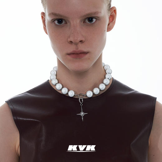 KVK十字架项链女小众设计感2021新款潮串珠简约锁骨链女配饰品 商品图0