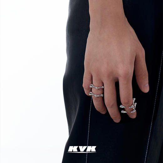 KVK戒指女时尚个性ins潮2021新款时尚几何开口指环高级感纪念饰品 商品图3