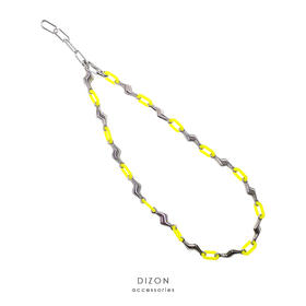 DIZON 小众设计锁链式工业机能项链 潮男钛钢荧光绿闪电锁骨短链