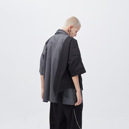 PCLP(PERCLIPS)假两件短袖衬衫国潮牌夏季工装日系港风半袖衬衣男 商品图3