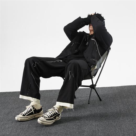 PCLP(PERCLIPS) 解构破坏毛边拼接西裤 商品图3