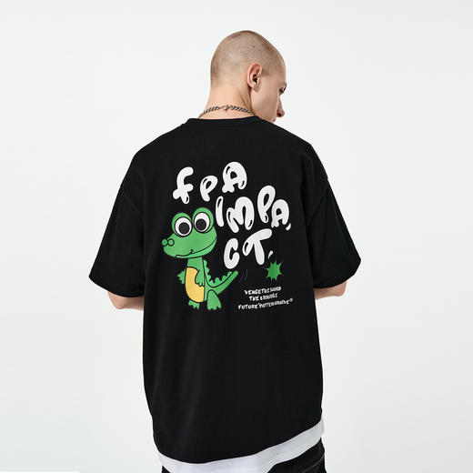 FPA(VENGETICE) 站立鳄鱼印花短袖T恤 国潮牌夏季潮流宽松情侣款T 商品图0