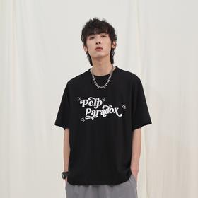 PCLP(PERCLIPS) 夏季圆领短袖t恤男简约百搭国潮牌宽松纯色半袖黑