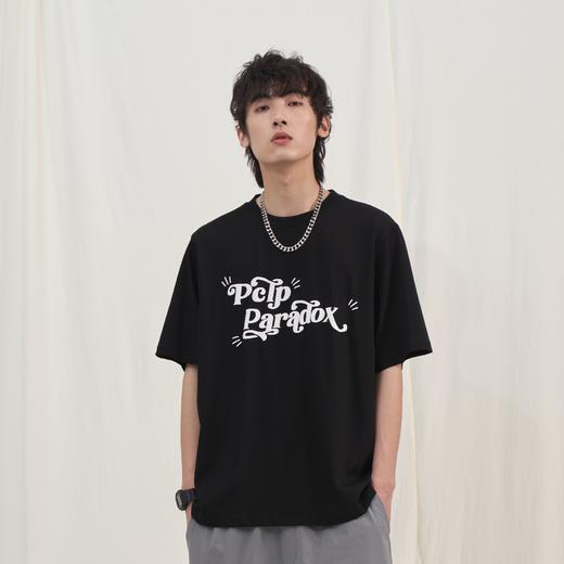 PCLP(PERCLIPS) 夏季圆领短袖t恤男简约百搭国潮牌宽松纯色半袖黑 商品图0