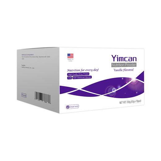 怡补康(Yimcan) 美国原装进口  放化后术后专用营养补充品  复合蛋白粉 18袋/盒 商品图2