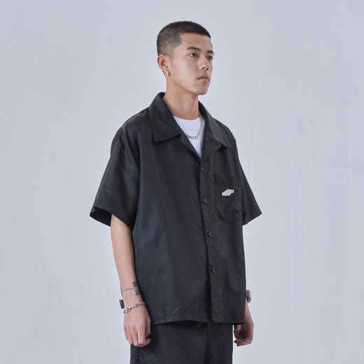 PCLP(PERCLIPS) 金属牌短袖衬衫 潮流解构工装日系港风男半袖衬衣 商品图0