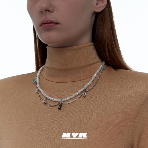 KVK2021个性高级感珍珠项链毒液宝石项链新款潮气质轻奢项链配饰 商品图2